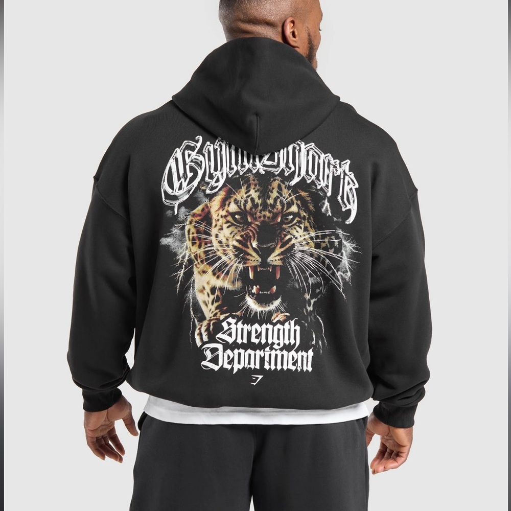 Gymshark Black Hoodie with Graphic Design